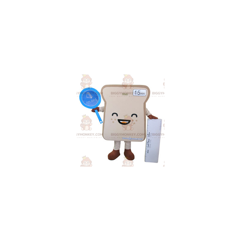Costume de mascotte BIGGYMONKEY™ de tranche de pain de mie Costume de mascotte BIGGYMONKEY™ de tranche de pain de mie
