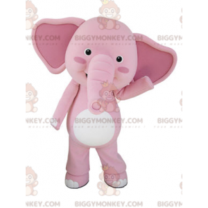 Giant Pink and White Elephant BIGGYMONKEY™ Mascot Costume -