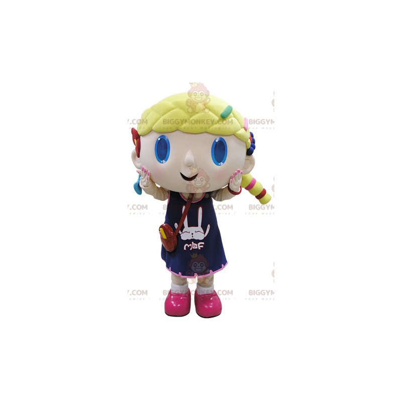 BIGGYMONKEY™ Blonde Blue Eyed Girl Mascot Costume - BIGGYMONKEY™ Blonde Blue Eyed Girl Mascot Costume -