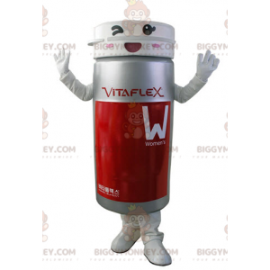 Gray and Red Pill Box BIGGYMONKEY™ Mascot Costume -