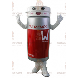 Grå och röd Pill Box BIGGYMONKEY™ Maskotdräkt - Maskot av objekt - BIGGYMONKEY_05199 - BiggyMonkey.com
