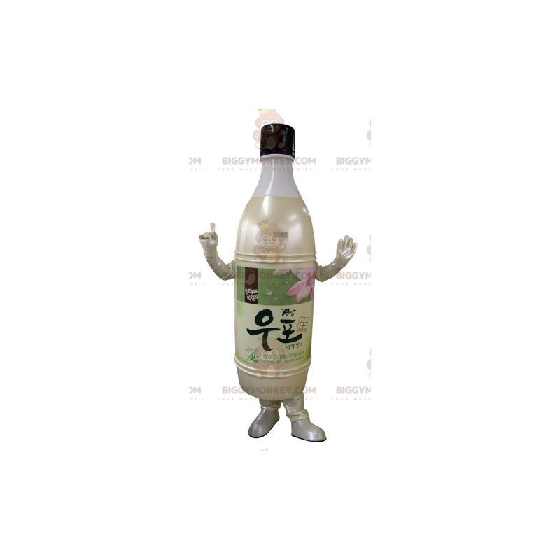 BIGGYMONKEY™ mascottekostuum beige geel en roze plastic fles - BIGGYMONKEY™ mascottekostuum beige geel en roze plastic fles -
