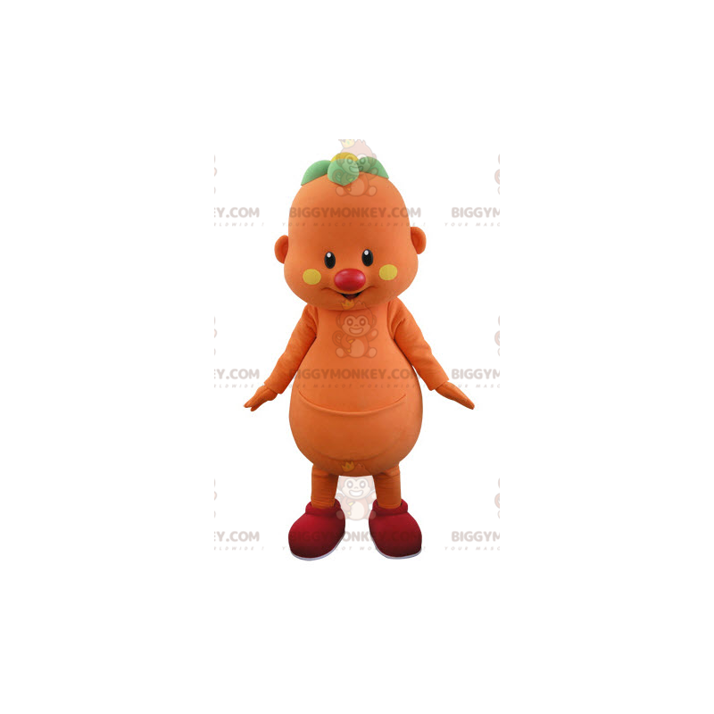 BIGGYMONKEY™ Costume da mascotte uomo arancione con fiore in BIGGYMONKEY™ Costume da mascotte uomo arancione con fiore in