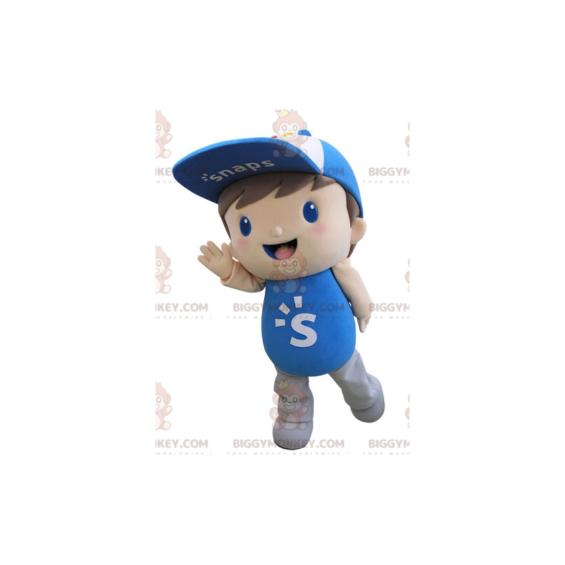 Disfraz infantil de mascota BIGGYMONKEY™ vestido de azul con