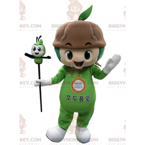 Costume da mascotte Pianta verde con terreno BIGGYMONKEY™ -
