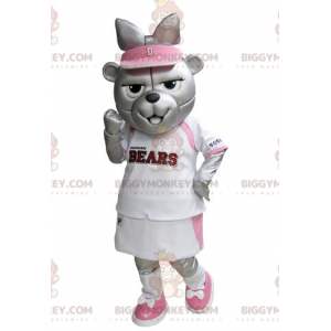 Traje de mascote BIGGYMONKEY™ de Urso Cinzento em traje de