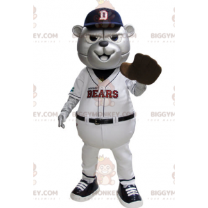 BIGGYMONKEY™ Mascot Costume of Grizzly Bear in Blue and White