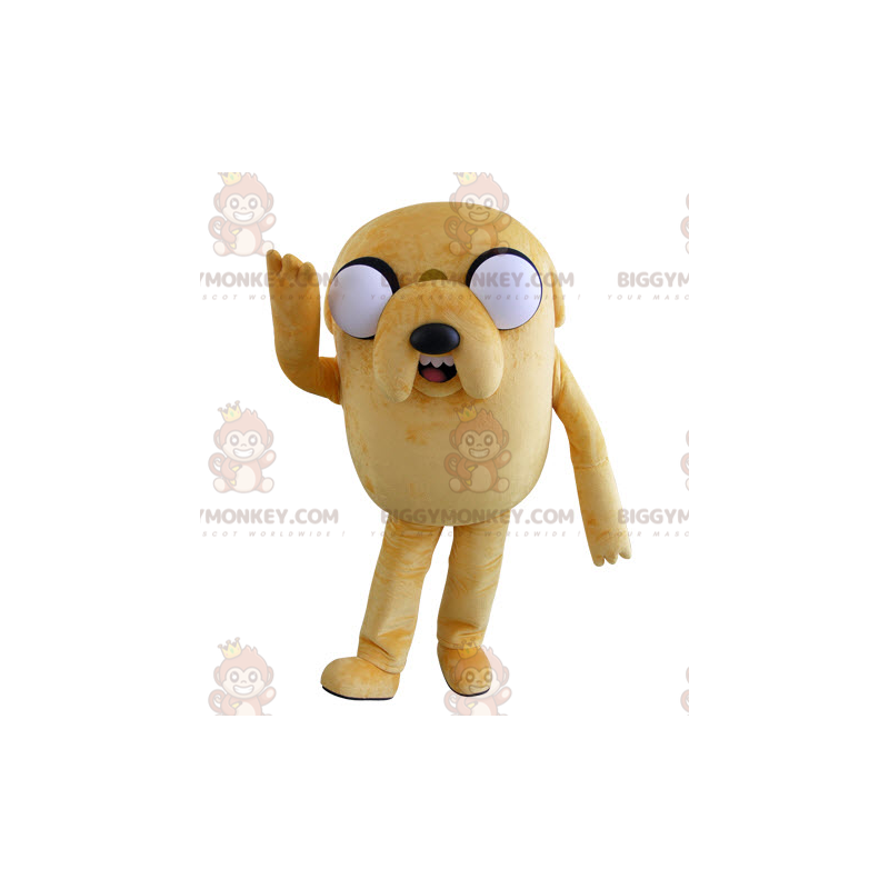 Costume de mascotte BIGGYMONKEY™ de gros chien jaune à l'air Costume de mascotte BIGGYMONKEY™ de gros chien jaune à l'air