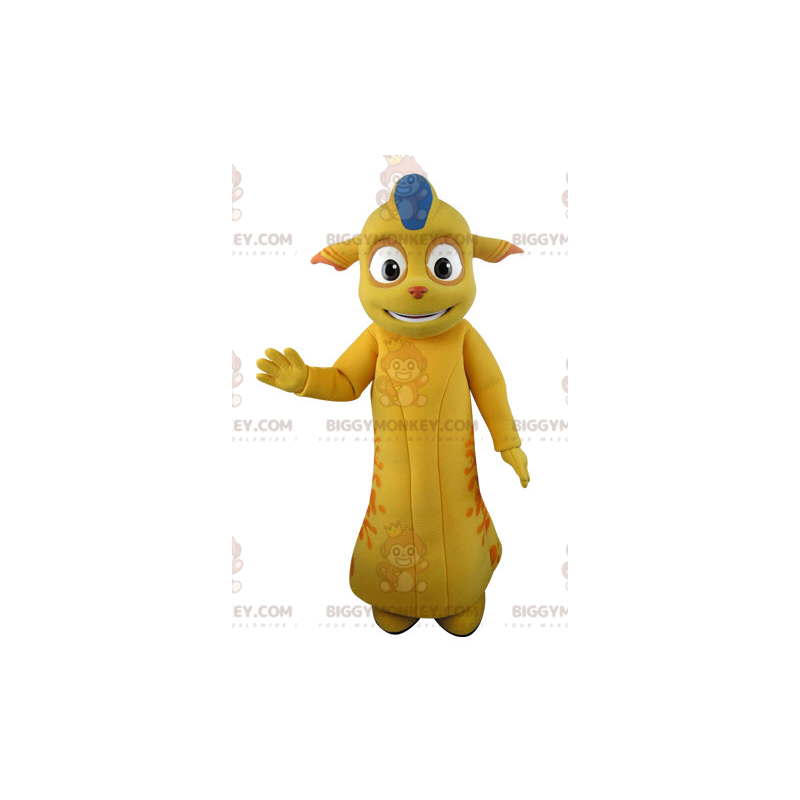 BIGGYMONKEY™ Mascot Costume Yellow and Orange Monster with BIGGYMONKEY™ Mascot Costume Yellow and Orange Monster with