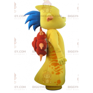 BIGGYMONKEY™ Mascot Costume Yellow and Orange Monster with