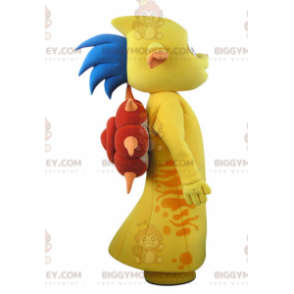 BIGGYMONKEY™ Mascot Costume Yellow and Orange Monster with