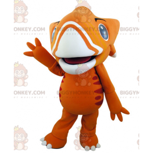 Costume de mascotte BIGGYMONKEY™ de dinosaure orange et jaune