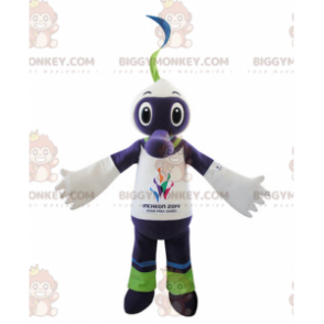 Purple White and Green Creature BIGGYMONKEY™ Mascot Costume -
