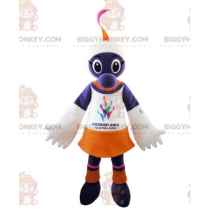 Purple White Orange Creature BIGGYMONKEY™ Mascot Costume -