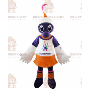 Disfraz de mascota BIGGYMONKEY™ de Criatura Morado Blanco
