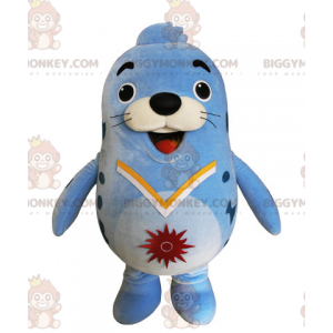 Costume da mascotte BIGGYMONKEY™ con foca paffuta divertente -