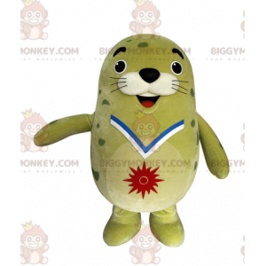 Funny Plump Seal Green Sea Lion BIGGYMONKEY™ Mascot Costume -