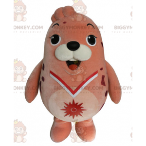 BIGGYMONKEY™ Plump and Funny Seal Pink Sea Lion Mascot Costume