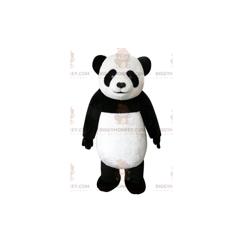 Costume da mascotte BIGGYMONKEY™ panda bianco e nero molto