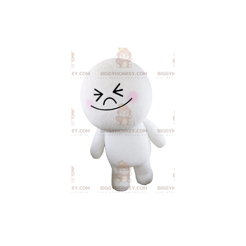 Costume de mascotte BIGGYMONKEY™ de gros bonhomme blanc rond et Costume de mascotte BIGGYMONKEY™ de gros bonhomme blanc rond et