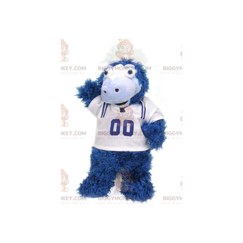 Costume de mascotte BIGGYMONKEY™ de poulain de cheval bleu et Costume de mascotte BIGGYMONKEY™ de poulain de cheval bleu et
