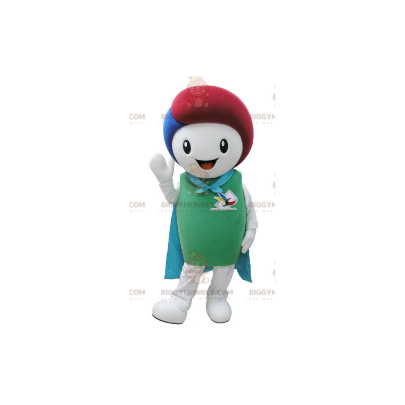 BIGGYMONKEY™ maskotkostume til hvid mand med kappe og farvet BIGGYMONKEY™ maskotkostume til hvid mand med kappe og farvet