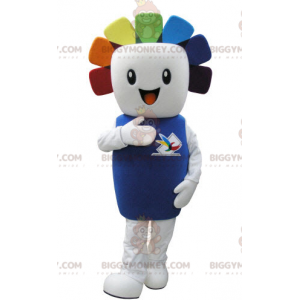 BIGGYMONKEY™ Mascot Costume Very Smiling White Man With Colored