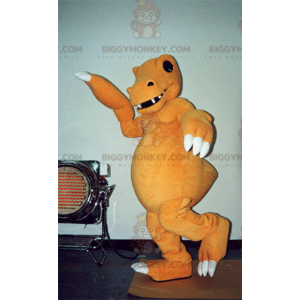 Costume de mascotte BIGGYMONKEY™ de dinosaure orange et blanc