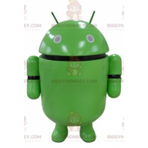 Green Robot BIGGYMONKEY™ maskottiasu. BIGGYMONKEY™ Android-maskottiasu - Ihmisen maskotit - BIGGYMONKEY_05280 - BiggyMonkey.com