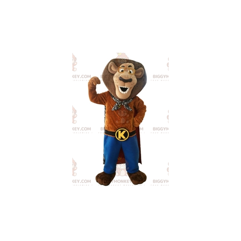 Traje de mascote BIGGYMONKEY™ do famoso leão Alex do desenho Traje de mascote BIGGYMONKEY™ do famoso leão Alex do desenho
