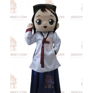 Brown Asian Girl BIGGYMONKEY™ Mascot Costume. Manga