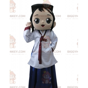 Costume da mascotte BIGGYMONKEY™ per ragazza asiatica marrone.