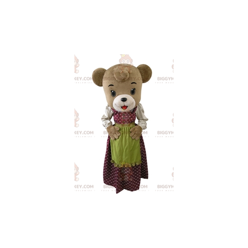 Disfraz de mascota de oso pardo BIGGYMONKEY™ vestido con un Disfraz de mascota de oso pardo BIGGYMONKEY™ vestido con un