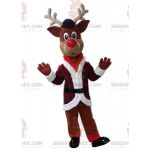 Traje de mascote de rena de Natal BIGGYMONKEY™ em roupa