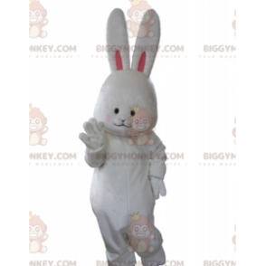 BIGGYMONKEY™ Mascot Costume Soft and Cute White Rabbit with Big