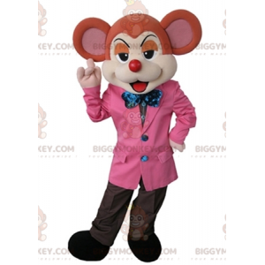 Orange and Beige Mouse BIGGYMONKEY™ Mascot Costume Dressed in