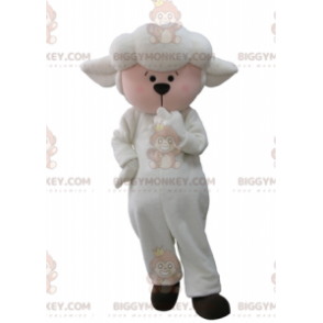 Kostým maskota bílého a růžového jehněčí ovce BIGGYMONKEY™ - Ovčí maskoti - BIGGYMONKEY_05315 - BiggyMonkey.com