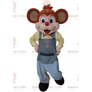 Orange and Pink Mouse BIGGYMONKEY™ Mascot Costume Dressed in