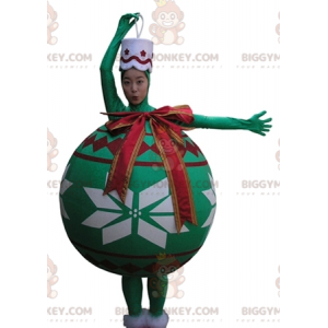 Costume de mascotte BIGGYMONKEY™ de boule de sapin de Noël