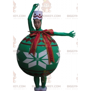 Giant Green Christmas Tree Ball BIGGYMONKEY™ Mascot Costume –