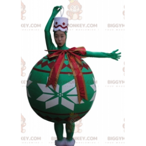 Gigantische groene kerstboombal BIGGYMONKEY™ mascottekostuum - Plant mascottes - BIGGYMONKEY_05318 - BiggyMonkey.com