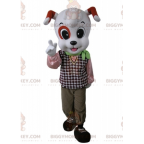 Disfraz de mascota de perro blanco y naranja BIGGYMONKEY™ Dress Up Smart - Mascotas de perro - BiggyMonkey.com