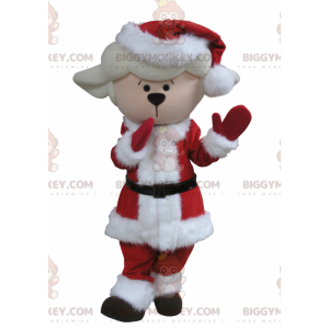 BIGGYMONKEY™ White Lamb Sheep Mascot Costume Christmas Outfit -