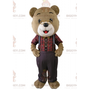 Costume de mascotte BIGGYMONKEY™ de nounours beige et blanc