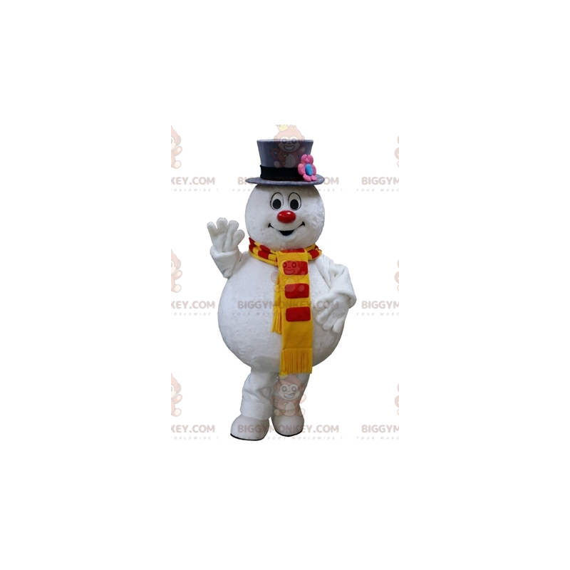 Rolig fyllig vit snögubbe BIGGYMONKEY™ maskotdräkt - Rolig fyllig vit snögubbe BIGGYMONKEY™ maskotdräkt -
