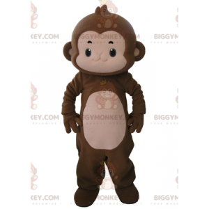 Very Cute Brown and Pink Monkey BIGGYMONKEY™ Mascot Costume -