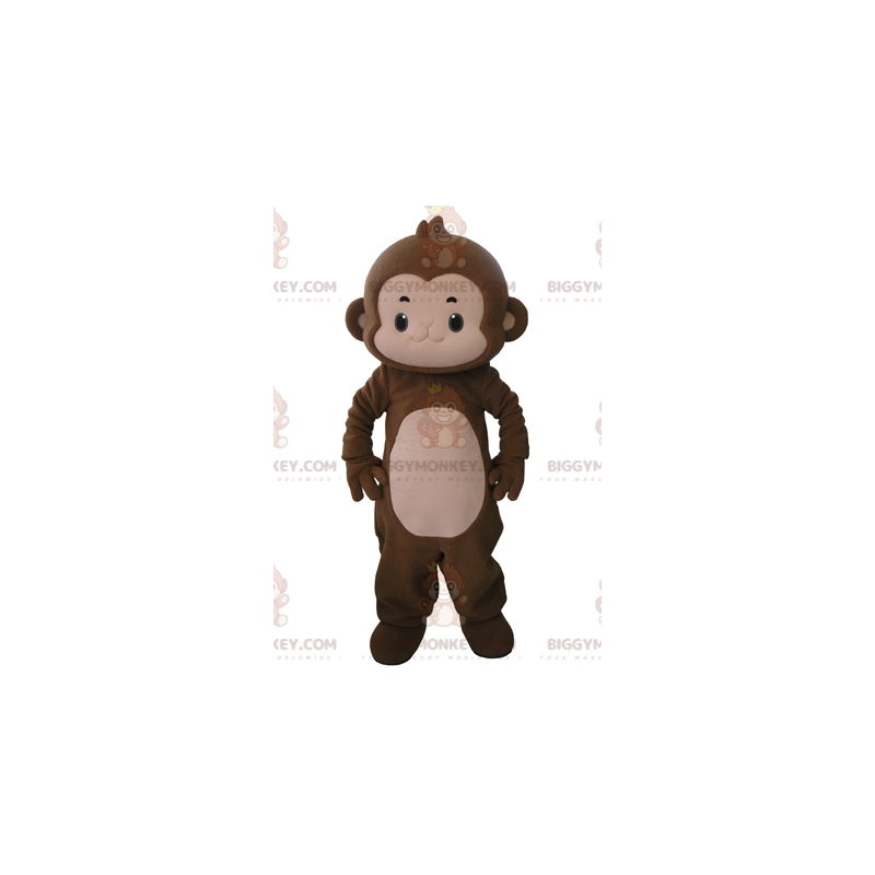 Costume de mascotte BIGGYMONKEY™ de singe marron et rose très Costume de mascotte BIGGYMONKEY™ de singe marron et rose très