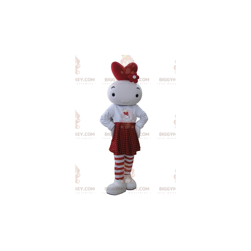 BIGGYMONKEY™ Costume da mascotte pupazzo di neve bambola bianca BIGGYMONKEY™ Costume da mascotte pupazzo di neve bambola bianca