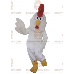 Gigantische witte kip haan BIGGYMONKEY™ mascottekostuum -