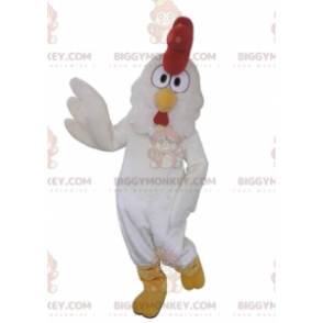 Gigantische witte kip haan BIGGYMONKEY™ mascottekostuum - Hennen mascotte - Hanen - Kippen - BIGGYMONKEY_05337 - BiggyMonkey.com